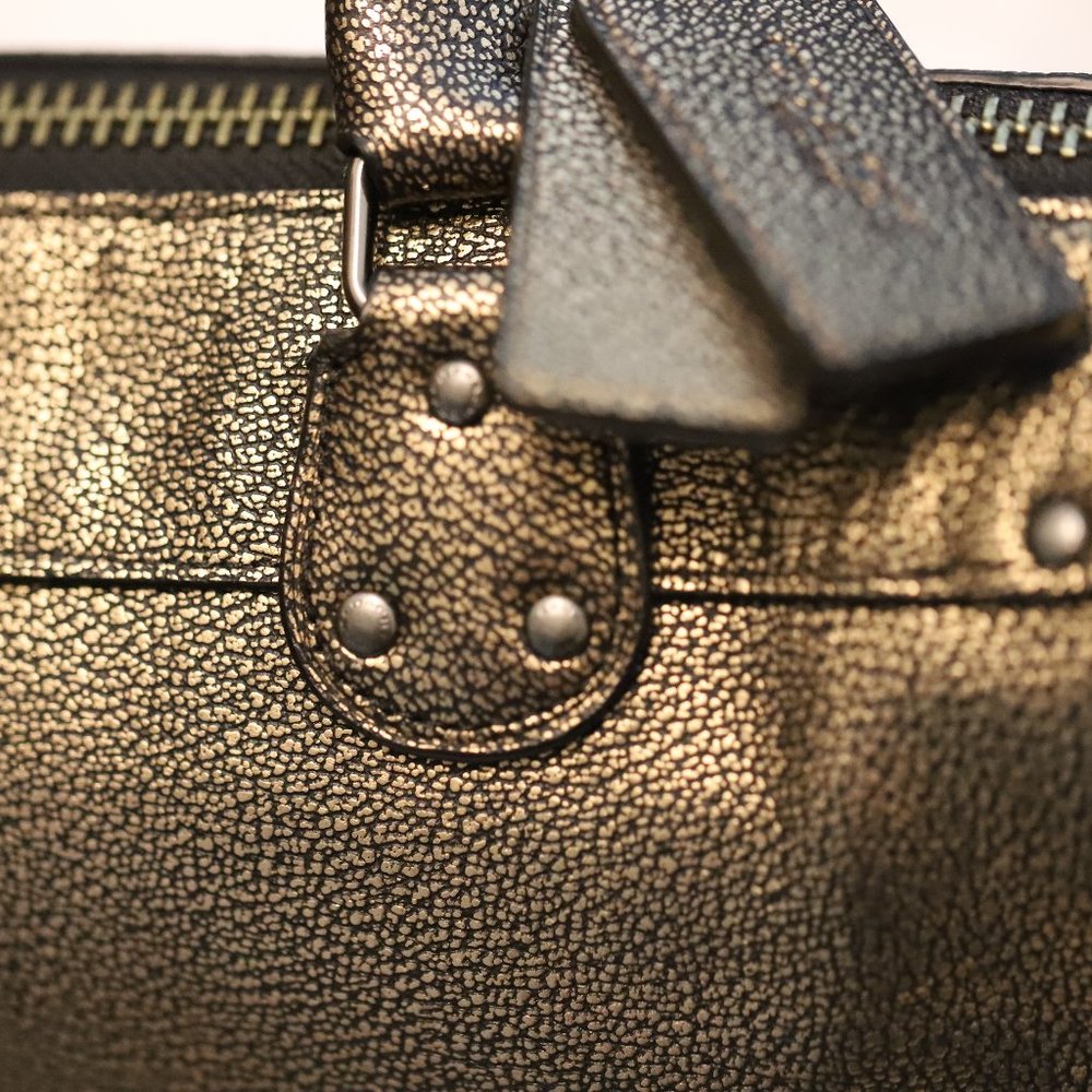 COACH METALLIC  LEATHER RHYDER 24 SATCHEL HANDBAG CROSSBODY DETACHABLE STRAP EUC - Picture 13 of 16